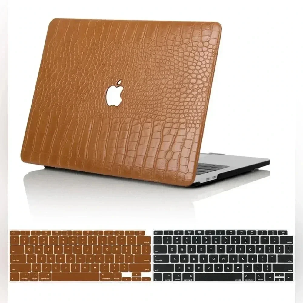 MacBook 14” Faux Crocodile Hard Case Chestnut Color Case - NWT